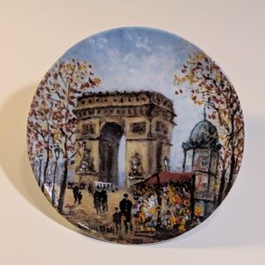 Louis Dali L'Arc de Triomphe Limoges Plate 1st Ed Paris Sites 1979 Vintage Franc
